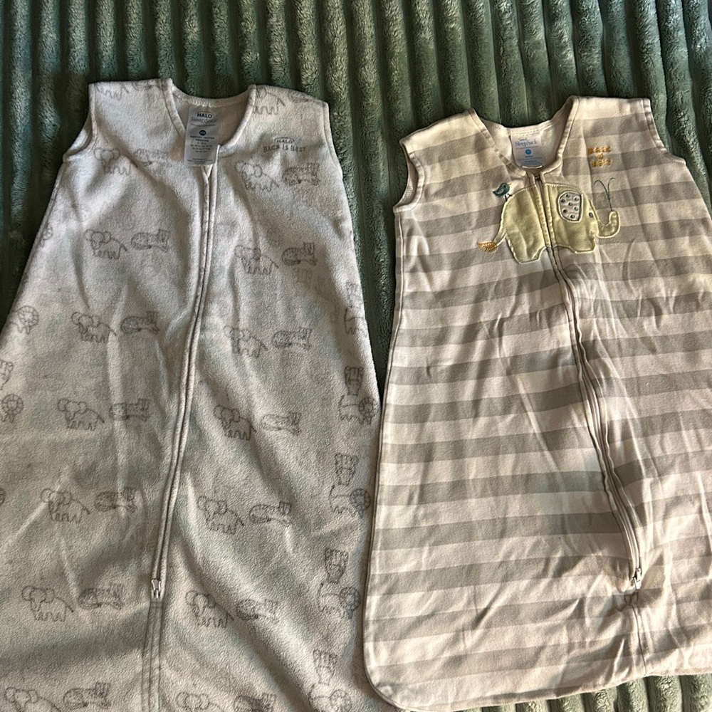 Halo SleepSack Bundle Medium 6-12 months, one fleece and one cotton